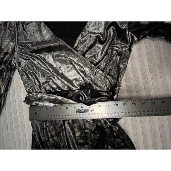 INC International Concepts Puff-Sleeve Crushed Velvet Wrap Dress Medium New - Picture 8 of 11